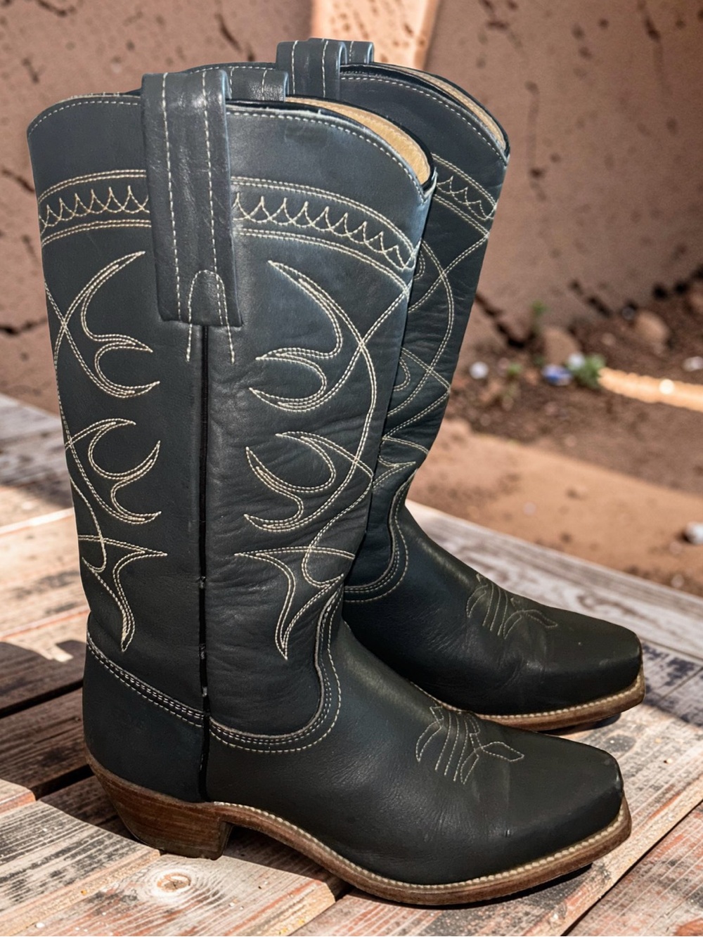 FRYE Vintage Leather Gray Western Boots Women’s US 7 Made in USA